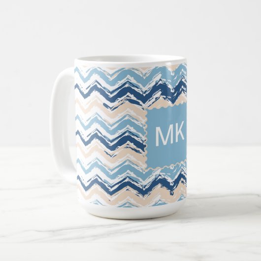 Zickzack Muster im Pazifischen Ozean Kaffeetasse (Vorderseite Links)