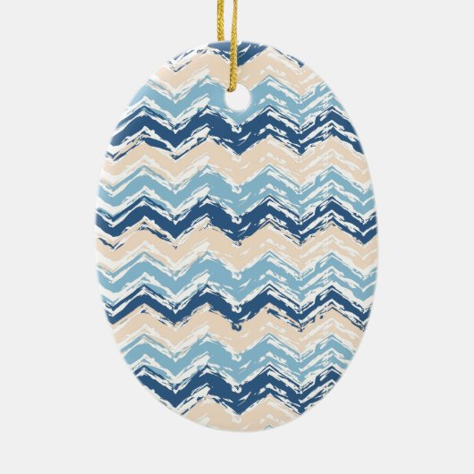 Zickzack Muster im Pazifischen Ozean Keramik Ornament (Hinten)