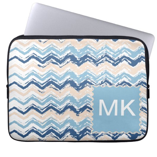 Zickzack Muster im Pazifischen Ozean Laptopschutzhülle (Vorderseite)