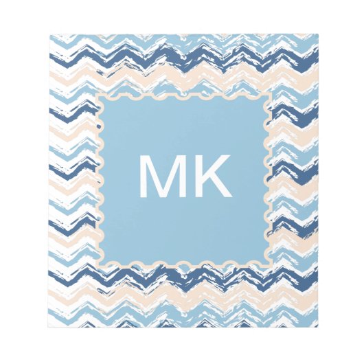 Zickzack Muster im Pazifischen Ozean Notizblock (Vorderseite)