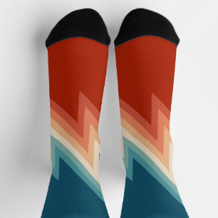 Zickzack Muster im Retrostil Socken