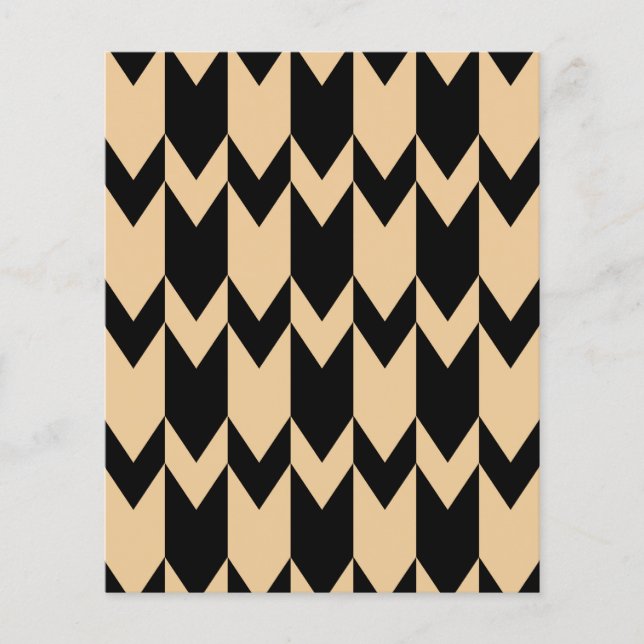 Zickzack Muster in Beige und Schwarz. (Vorderseite)