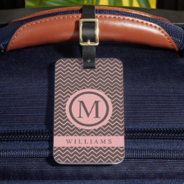 Zickzack Muster in braun rosa Pfirsichfarben Gepäckanhänger