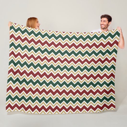 Zickzack Muster in den roten Grün Fleecedecke (Beispiel)