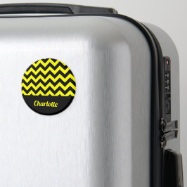 Zickzack Muster in Gelb und Schwarz Magnet