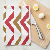 Zickzack Muster in grün Geschirrtuch (Viertel Falte)