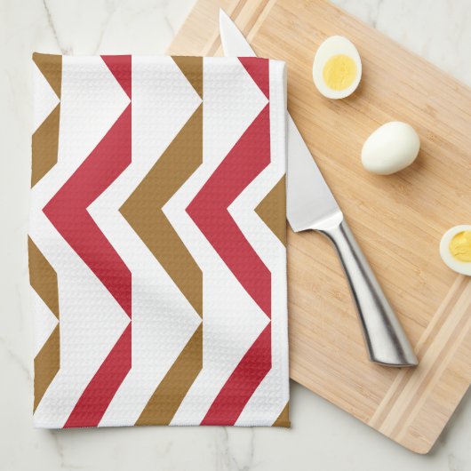 Zickzack Muster in grün Geschirrtuch (Viertel Falte)