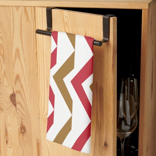 Zickzack Muster in grün Geschirrtuch (Drittel gefaltet)