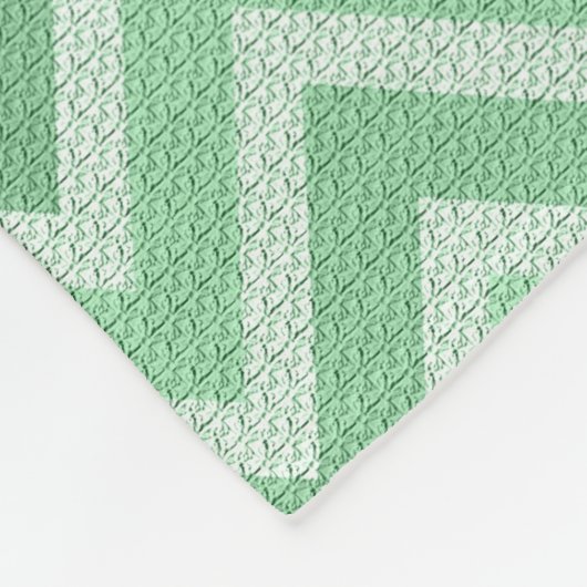Zickzack Muster in grünen Farbtönen Fleecedecke (Ecke)