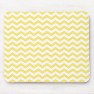 Zickzack Muster in Lemon Gelb und Weiß Mousepad