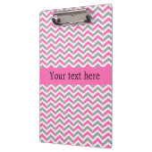 Zickzack Muster in Pink und Grau Klemmbrett (Links)