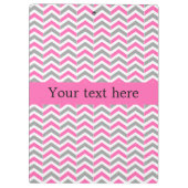 Zickzack Muster in Pink und Grau Klemmbrett (Rückseite)