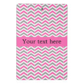Zickzack Muster in Pink und Grau Mini Klemmbrett (Rückseite)