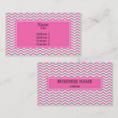 Zickzack Muster in Pink und Grau Visitenkarte (Vorne/Hinten)