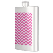 Zickzack Muster in Pink und Weiß Flachmann (Links)