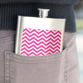 Zickzack Muster in Pink und Weiß Flachmann (Beispiel)