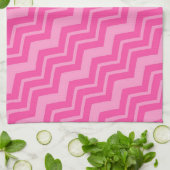 Zickzack Muster in rosa schwarz Zigzag Geschirrtuch (Gefaltet)