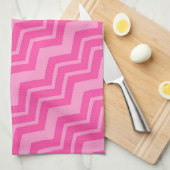 Zickzack Muster in rosa schwarz Zigzag Geschirrtuch (Viertel Falte)