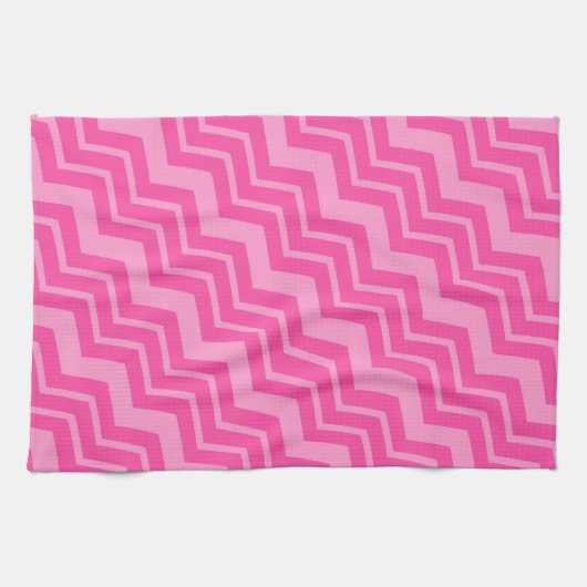 Zickzack Muster in rosa schwarz Zigzag Geschirrtuch (Horizontal)