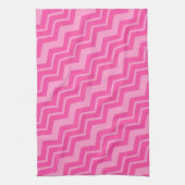 Zickzack Muster in rosa schwarz Zigzag Geschirrtuch (Vertikal)