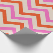 Zickzack Muster in Rosa und Orange Zigzag Geschenkpapier (Ecke)