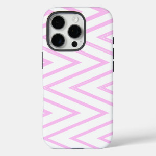 Zickzack Muster in Rosa und Weiß iPhone 16 Pro Hülle