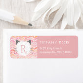 Zickzack Muster in rosa Wasserfarbe | Katzenmonogr (Insitu)