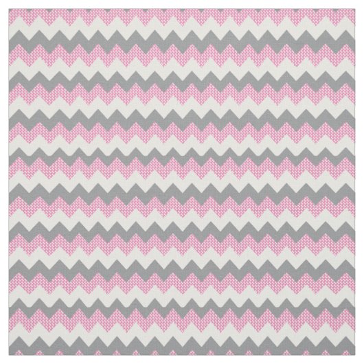 Zickzack Muster in Rosa, Weiß und Grau Stoff (Muster)