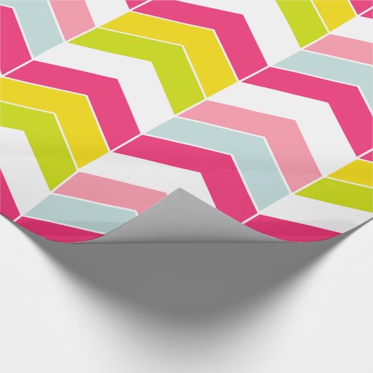Zickzack Muster in rosa ZigZag Geschenkpapier (Ecke)