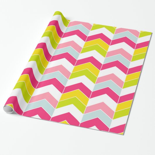 Zickzack Muster in rosa ZigZag Geschenkpapier (Ungerollt)