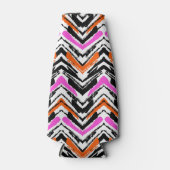 Zickzack Muster in Schwarz, Orange und Rosa Flaschenkühler (Vorderseite)