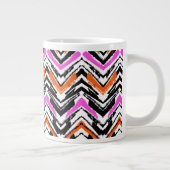 Zickzack Muster in Schwarz, Orange und Rosa Jumbo-Tasse (Rechts)