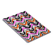 Zickzack Muster in Schwarz, Orange und Rosa Notizblock (Rechte Seite)