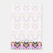 Zickzack Muster in Schwarz, Orange und Rosa Post-it Klebezettel (Vorderseite)