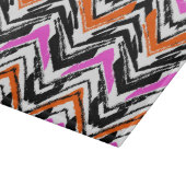 Zickzack Muster in Schwarz, Orange und Rosa Schneidebrett (Ecke)
