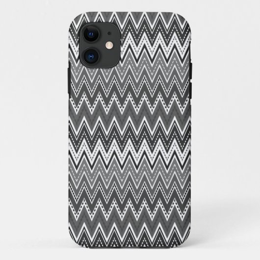 Zickzack-Muster in Schwarzweiß Case-Mate iPhone Hülle (Rückseite)