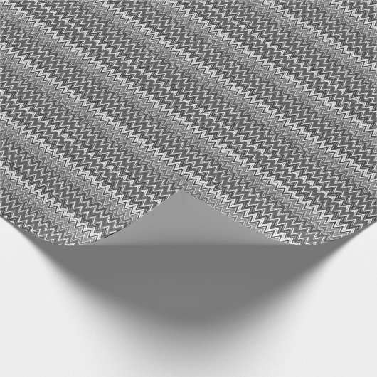 Zickzack-Muster in Schwarzweiß Geschenkpapier (Ecke)