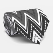 Zickzack-Muster in Schwarzweiß Krawatte (Gerollt)