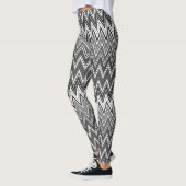 Zickzack-Muster in Schwarzweiß Leggings (Links)