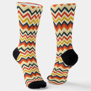 Zickzack Muster in warmen Farben Socken