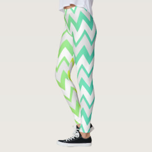 Zickzack Muster Kalkgrün aquamarine Aqua ombre ele Leggings