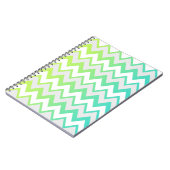 Zickzack Muster Kalkgrün aquamarine Aqua ombre ele Notizblock (Linke Seite)