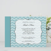 Zickzack Muster-Klammer-Rahmen-aquamarines Einladung (Stehend Vorderseite)