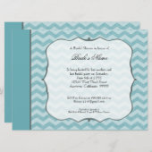 Zickzack Muster-Klammer-Rahmen-aquamarines Einladung (Vorne/Hinten)