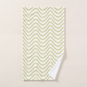 Zickzack Muster Lime Green auf Cream White Zigzag Badhandtuch Set (Handtuch)