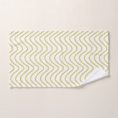 Zickzack Muster Lime Green auf Cream White Zigzag Badhandtuch Set (Handtuch)
