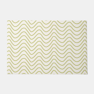 Zickzack Muster Lime Green auf Cream White Zigzag Fußmatte