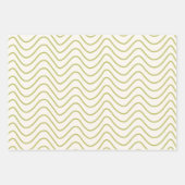 Zickzack Muster Lime Green auf Cream White Zigzag Geschenkpapier Set (Vorderseite 3)