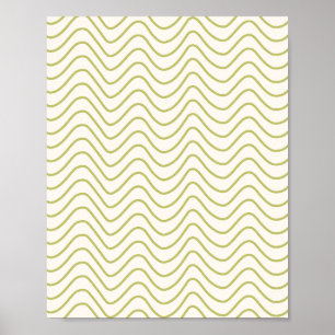 Zickzack Muster Lime Green auf Cream White Zigzag Poster