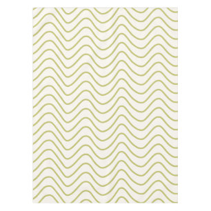 Zickzack Muster Lime Green auf Cream White Zigzag Tischdecke